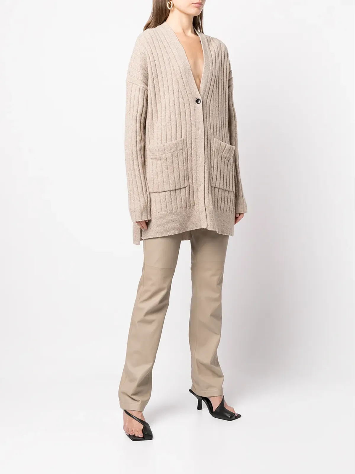 Proenza Schouler White Label リブ編みVネックカーディガン - 画像2