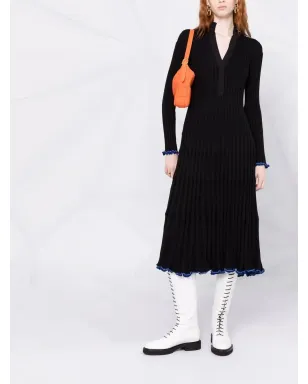 Proenza Schouler Vネック シルク混紡ドレス（ブラック） - サムネイル2