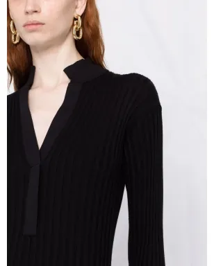 Proenza Schouler Vネック シルク混紡ドレス（ブラック） - サムネイル3