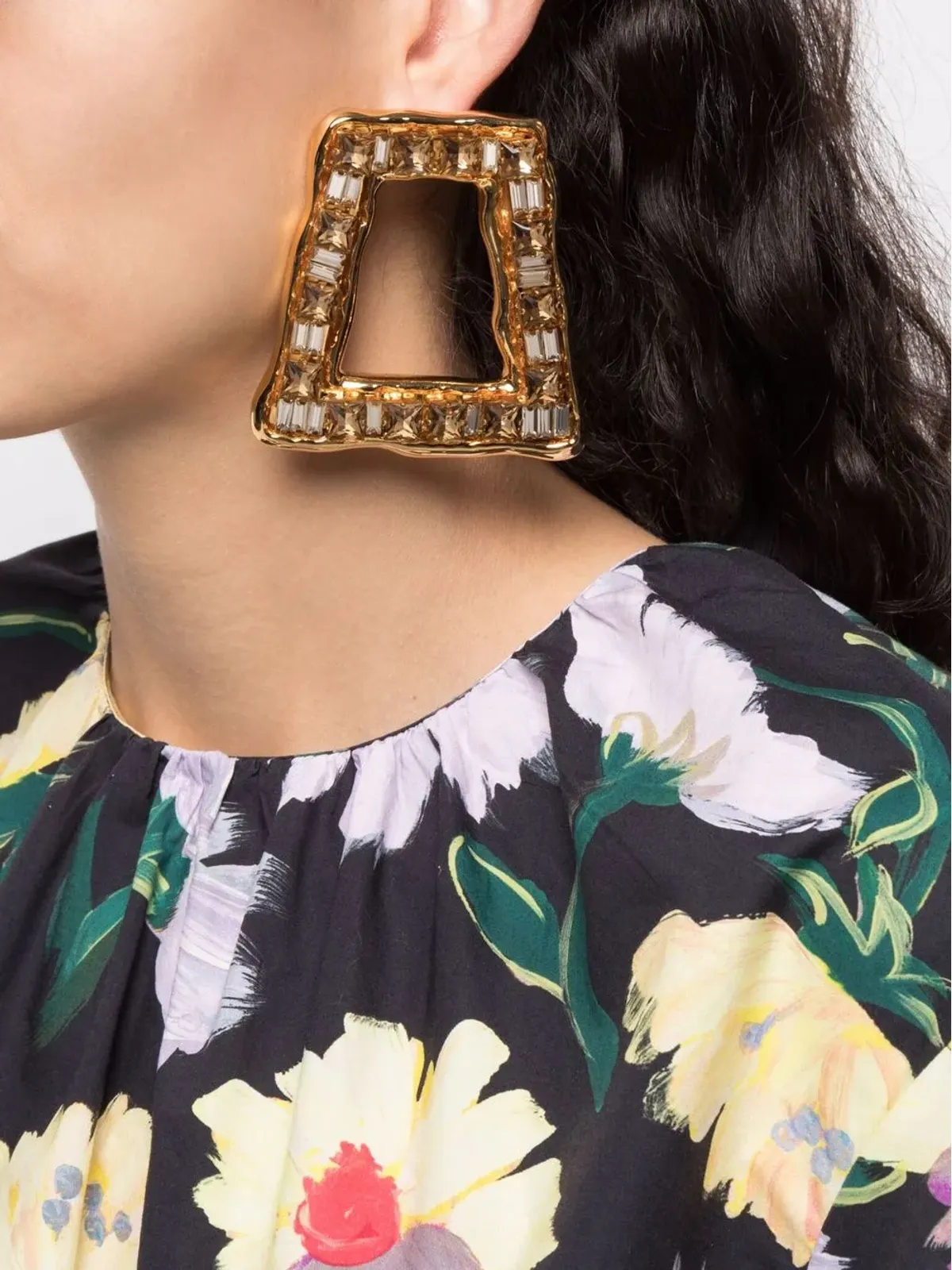Marni クリスタル装飾の片耳ピアス - ゴールド - 画像2