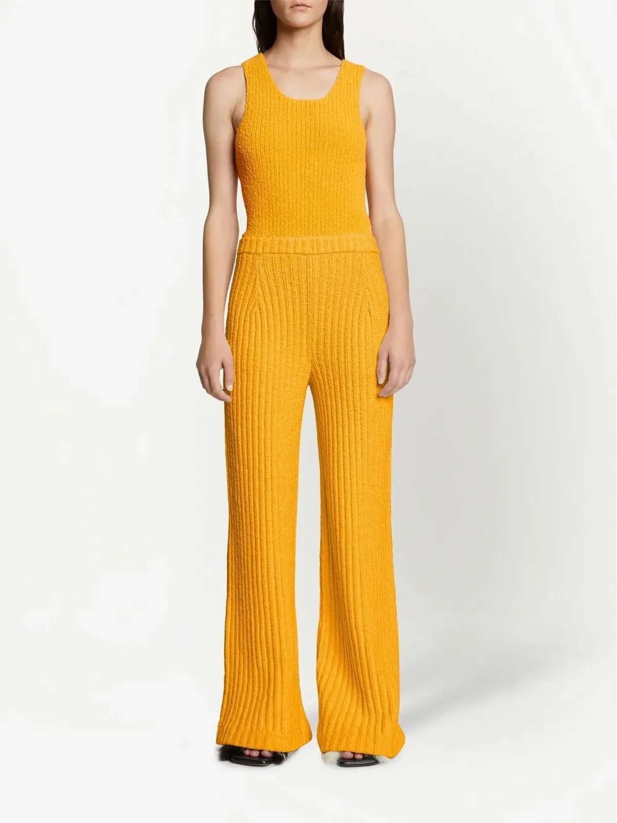 Proenza Schouler メランジュブークレ・フレアパンツ - イエロー - 画像2