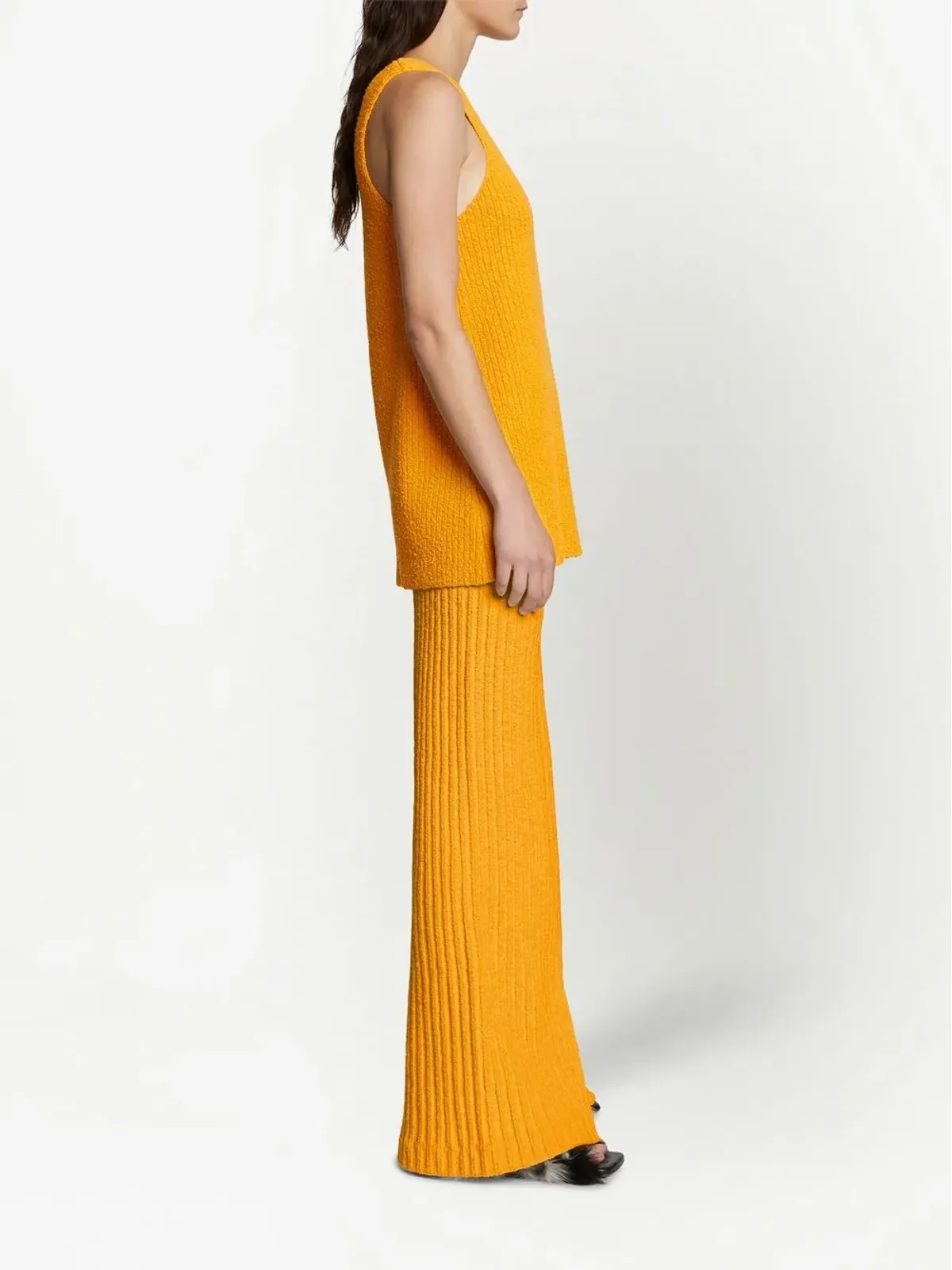 Proenza Schouler メランジュブークレ・フレアパンツ - イエロー - 画像3