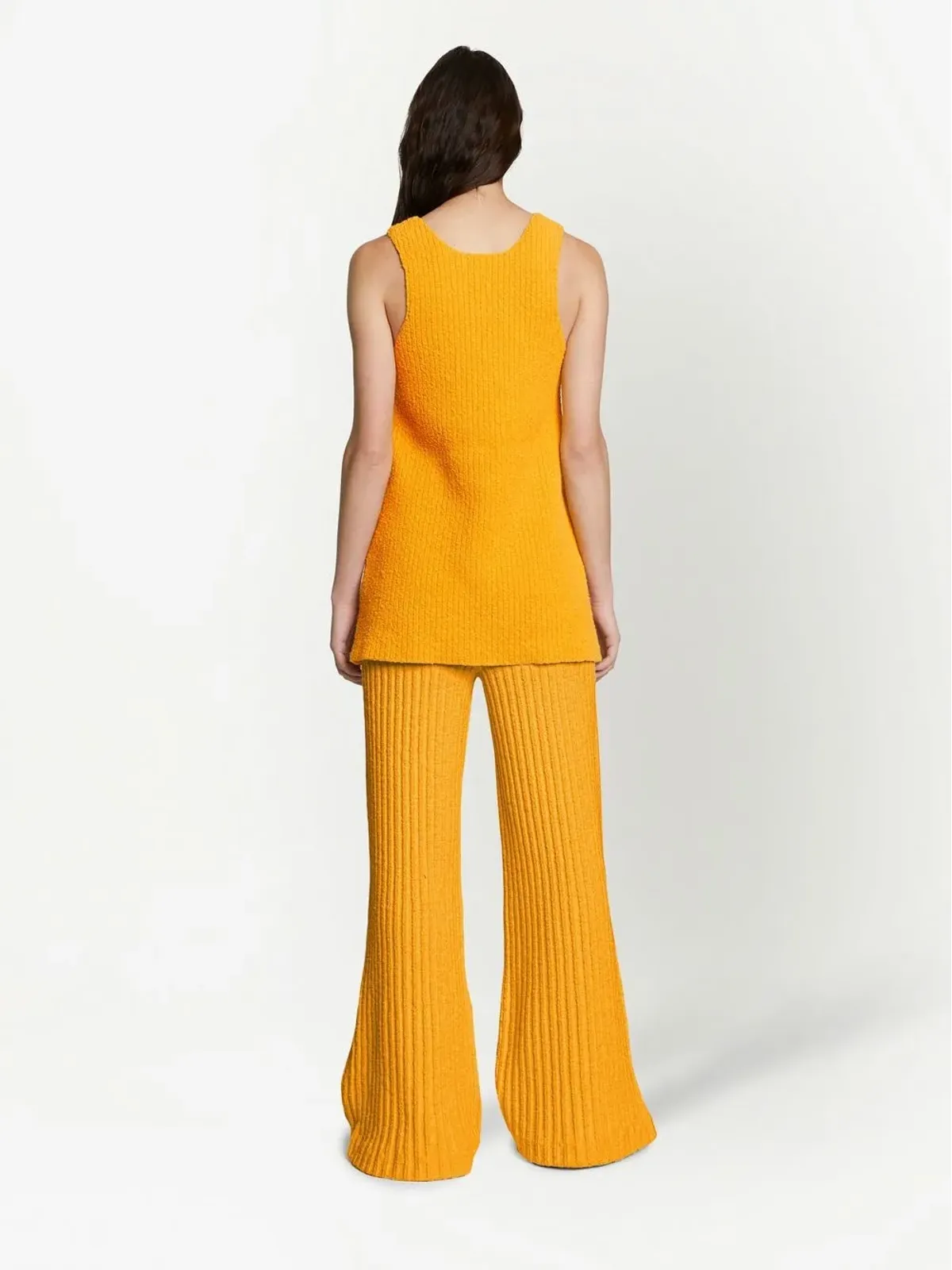Proenza Schouler メランジュブークレ・フレアパンツ - イエロー - 画像4