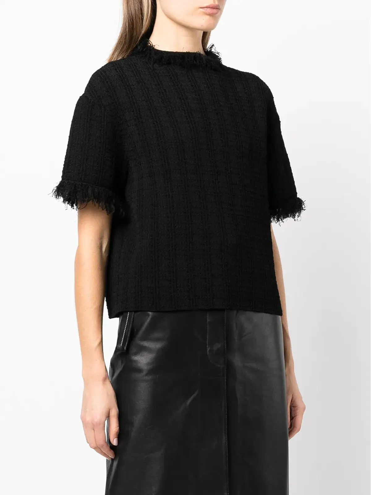 Proenza Schouler フリンジエッジ加工の半袖ニット - 画像3