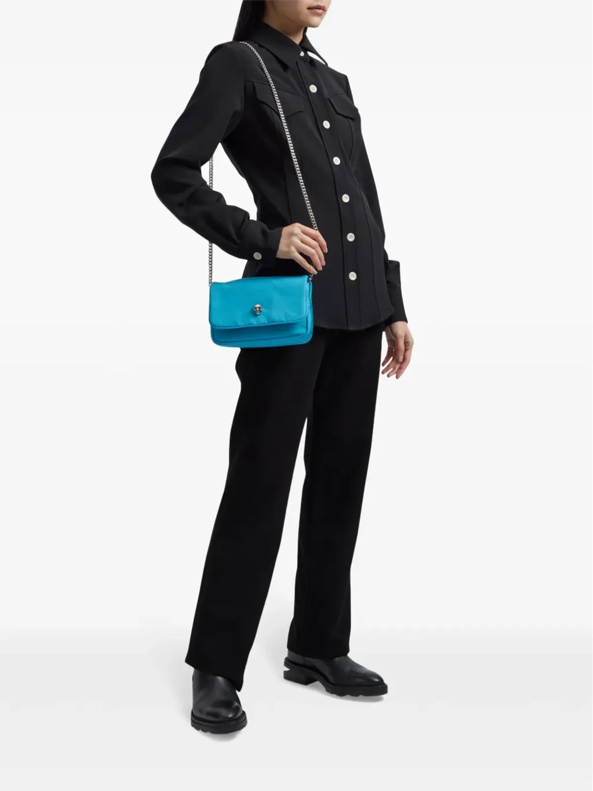 Proenza Schouler White Label ミッドライズストレートレッグパンツ - ブラック - 画像2
