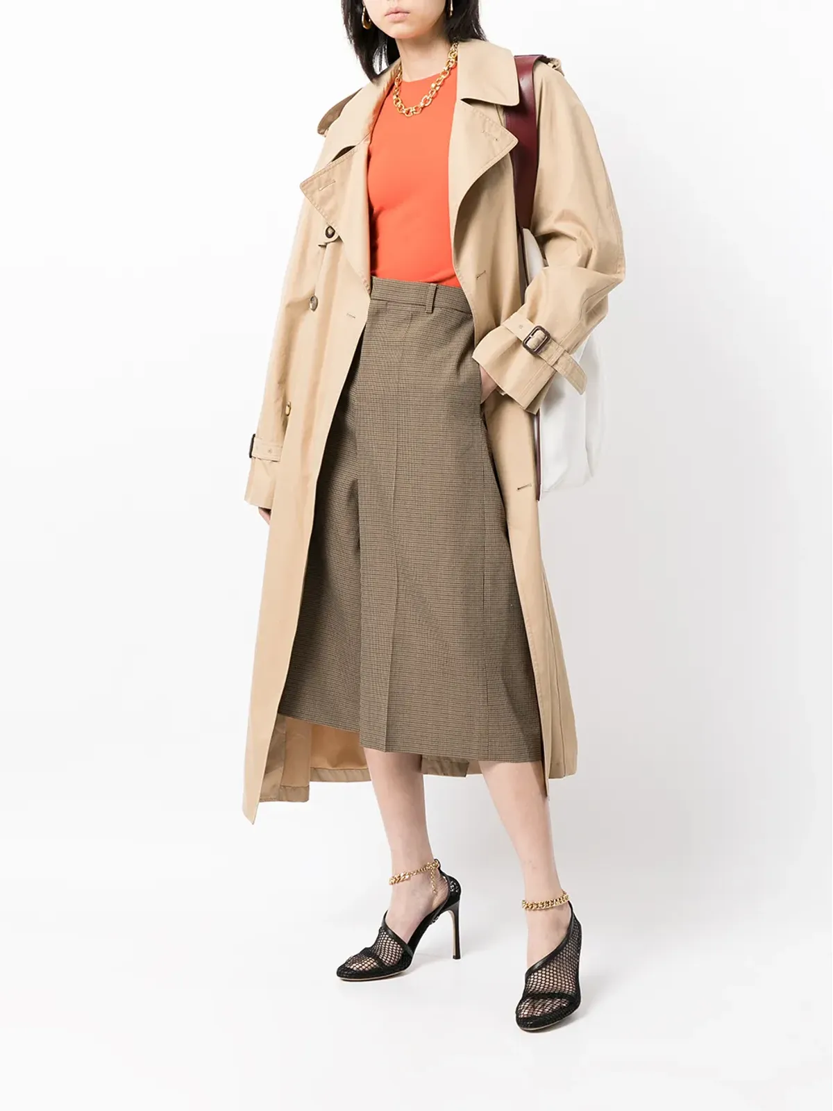 Celine Pre-Owned チェック柄ウールのキュロットパンツ - 画像2
