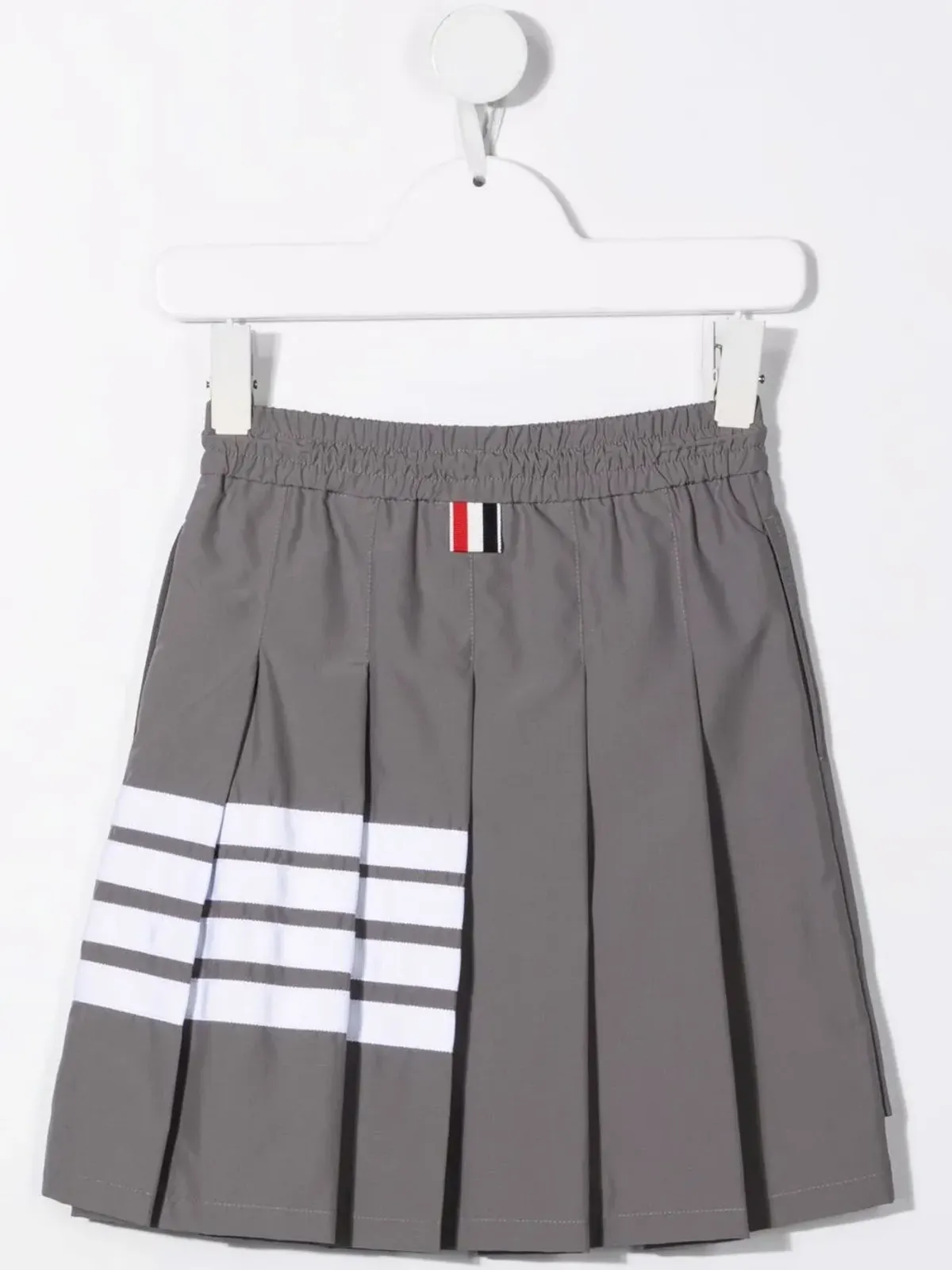 Thom Browne Kids stripe-print pleated skirt - Grey - 画像2
