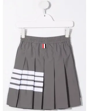 Thom Browne Kids stripe-print pleated skirt - Grey - サムネイル2