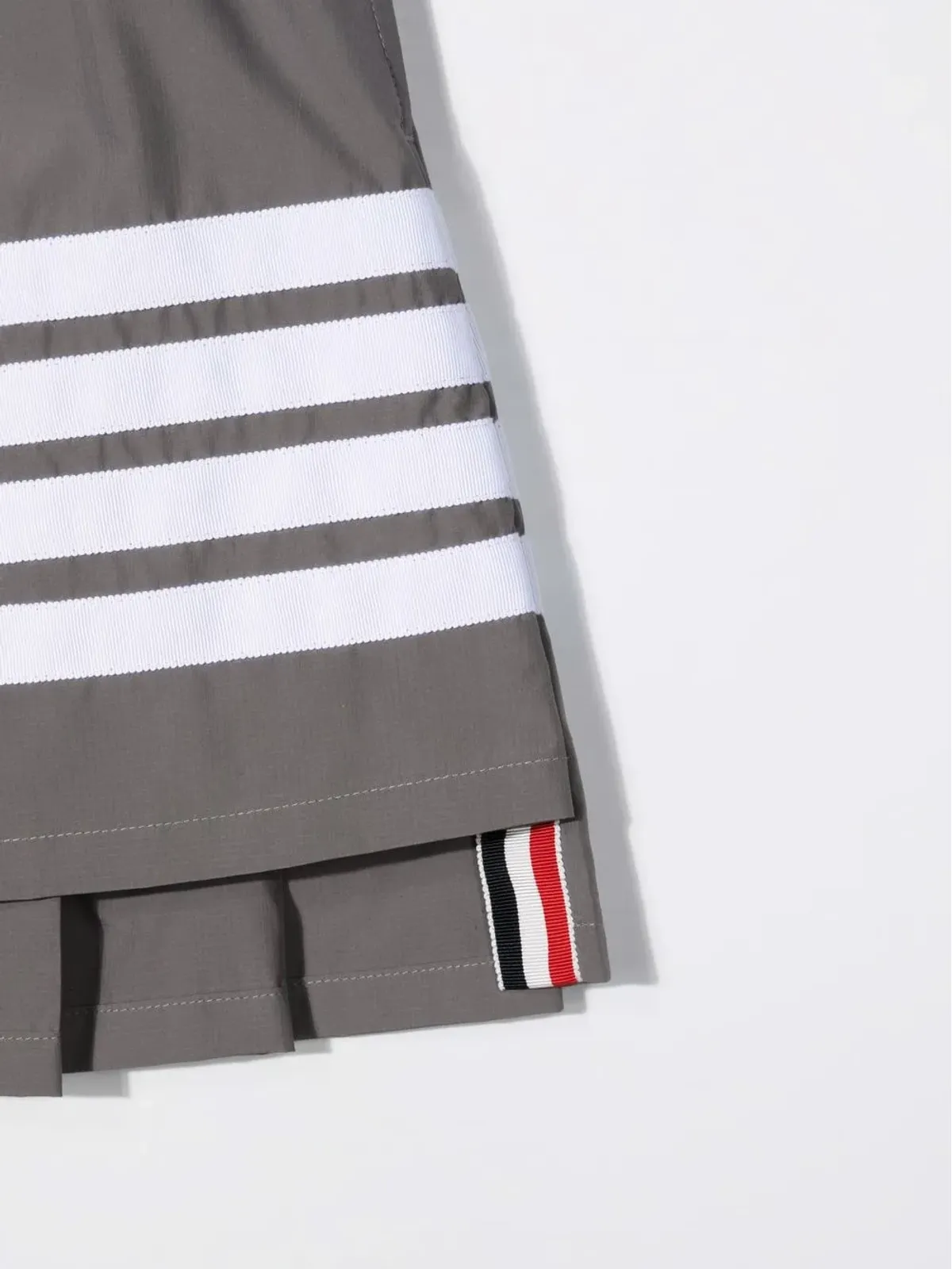 Thom Browne Kids stripe-print pleated skirt - Grey - 画像3
