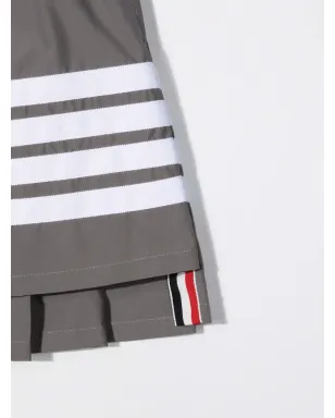 Thom Browne Kids stripe-print pleated skirt - Grey - サムネイル3