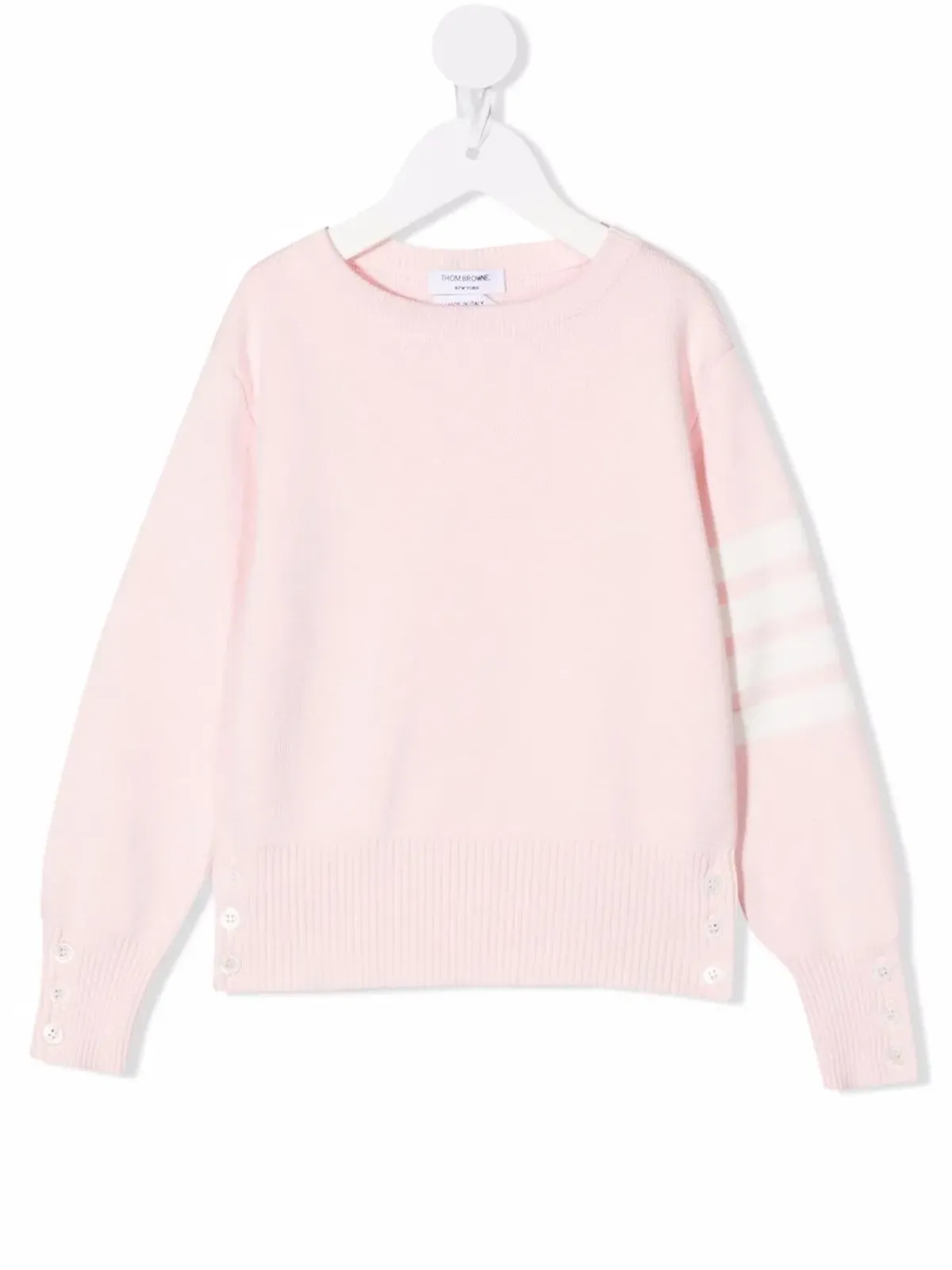 Thom Browne Kids ストライプ柄クルーネックセーター - ピンク - 画像1