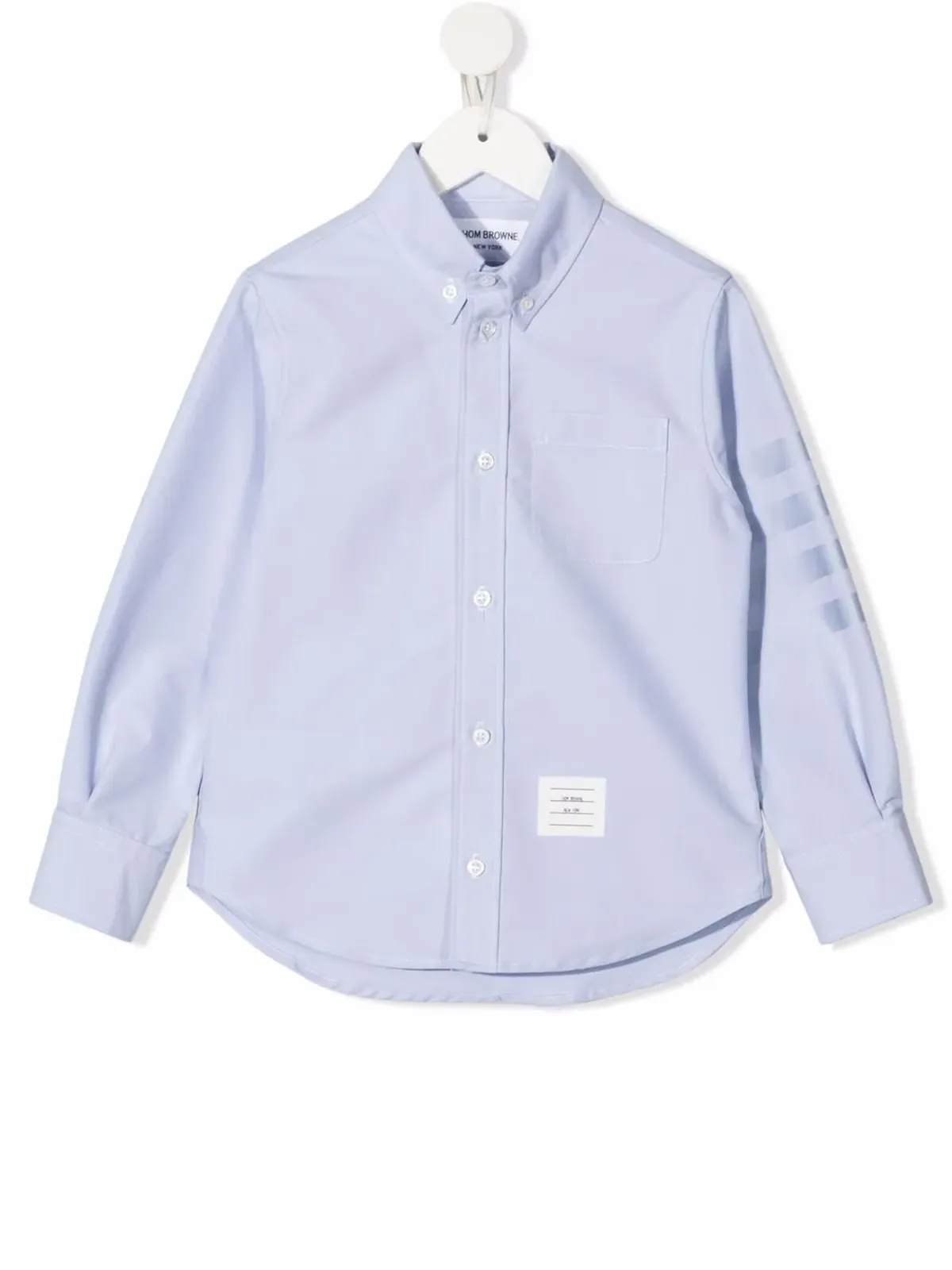Thom Browne Kids ストライプ柄コットンシャツ ブルー - 画像1