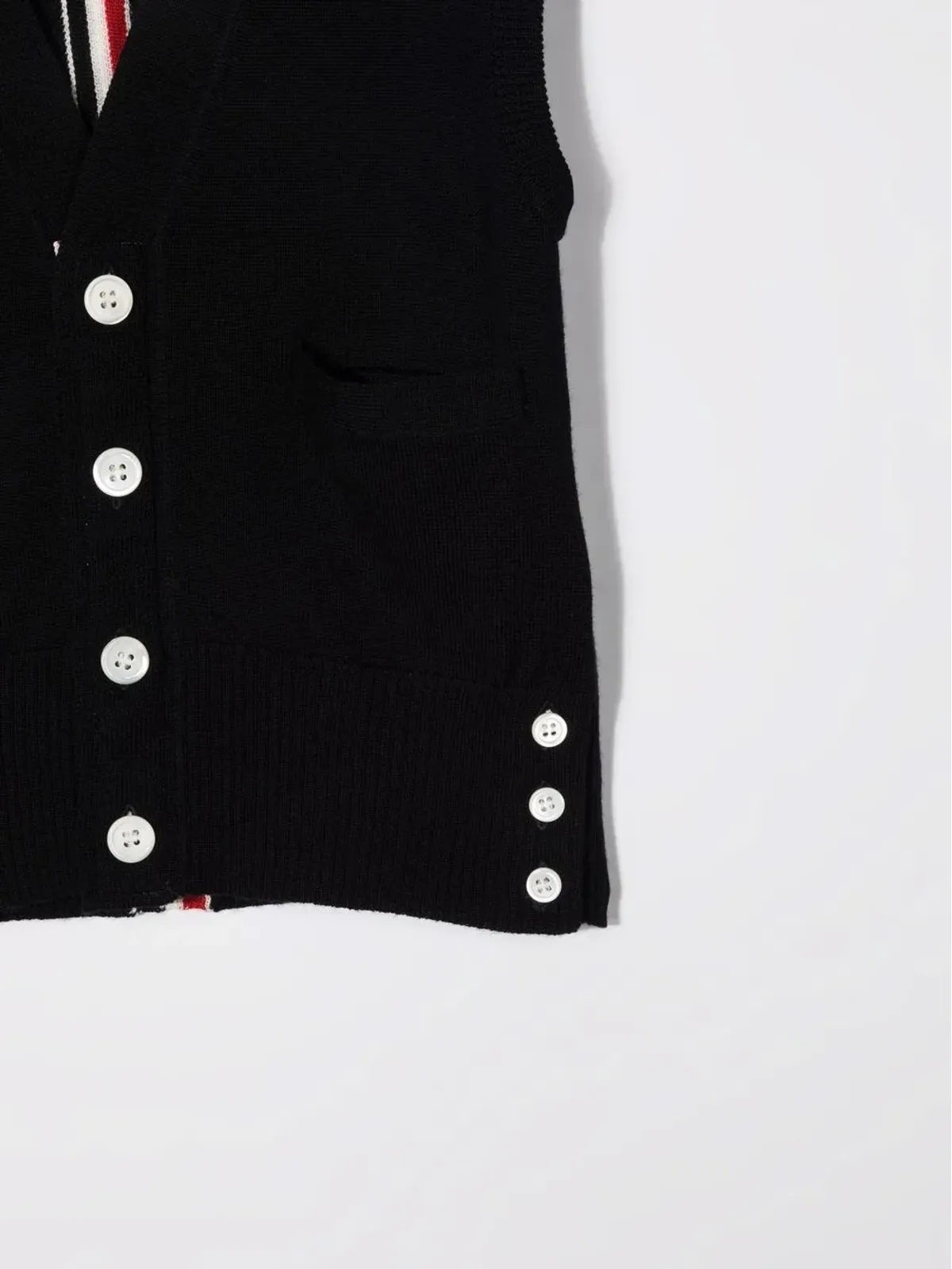 Thom Browne Kids ボタンアップ メリノ ベスト - 画像3