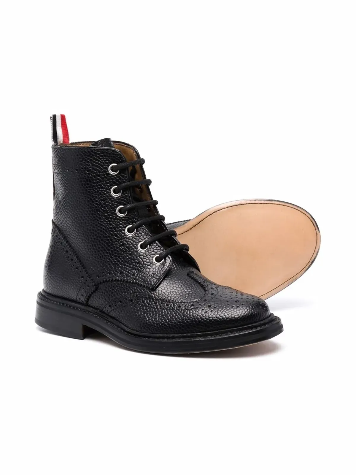 Thom Browne Kids ブローグディテール レースアップ ブーツ - 画像2