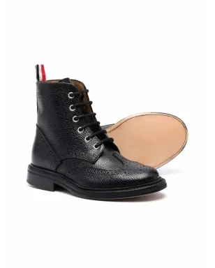 Thom Browne Kids ブローグディテール レースアップ ブーツ - サムネイル2