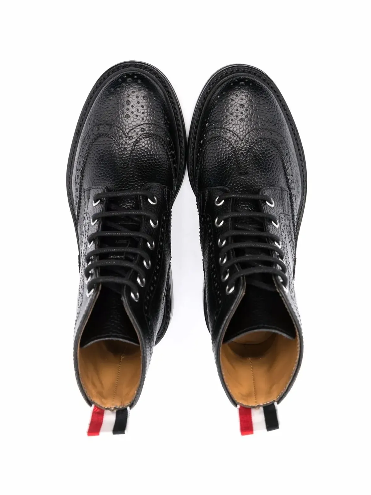 Thom Browne Kids ブローグディテール レースアップ ブーツ - 画像3