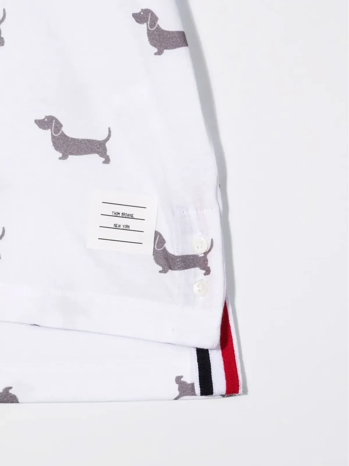 Thom Browne Kids 犬プリント コットン Tシャツ - White - 画像3