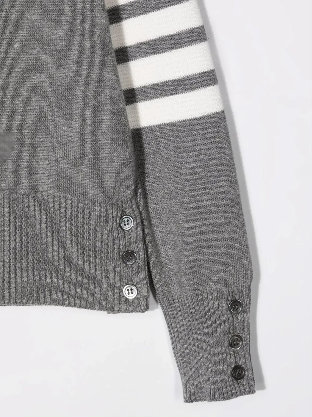 Thom Browne Kids ストライプ柄コットンセーター - グレー - 画像3