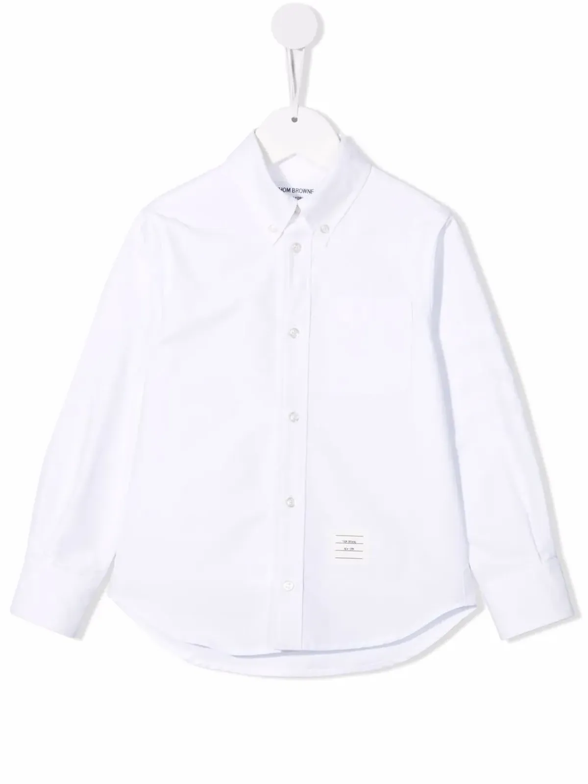 Thom Browne Kids ロゴタグ付きコットンシャツ - 画像1