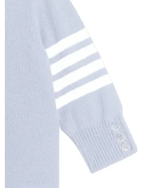 Thom Browne Kids 4-Bar buttoned babygrow - Blue - サムネイル4