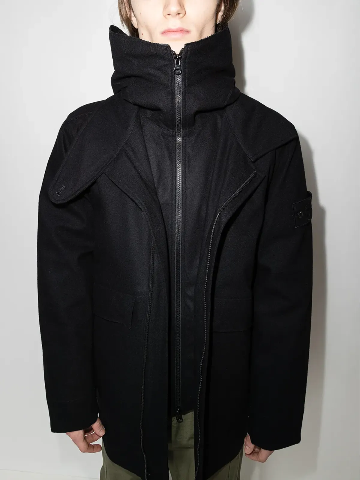Stone Island コンパスパッチ付きフードジャケット - 画像4