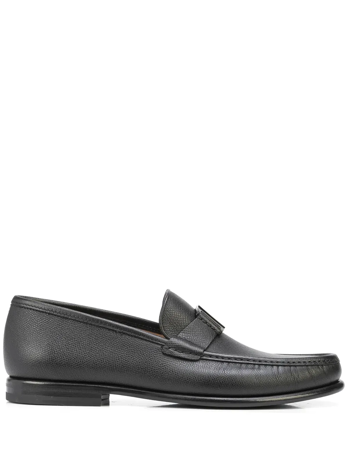 Ferragamo ロゴ入りレザー ローファー - ブラック - 画像1