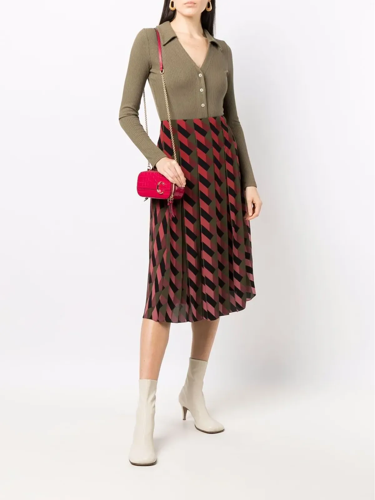 Ferragamo 幾何学柄プリーツスカート - 画像2