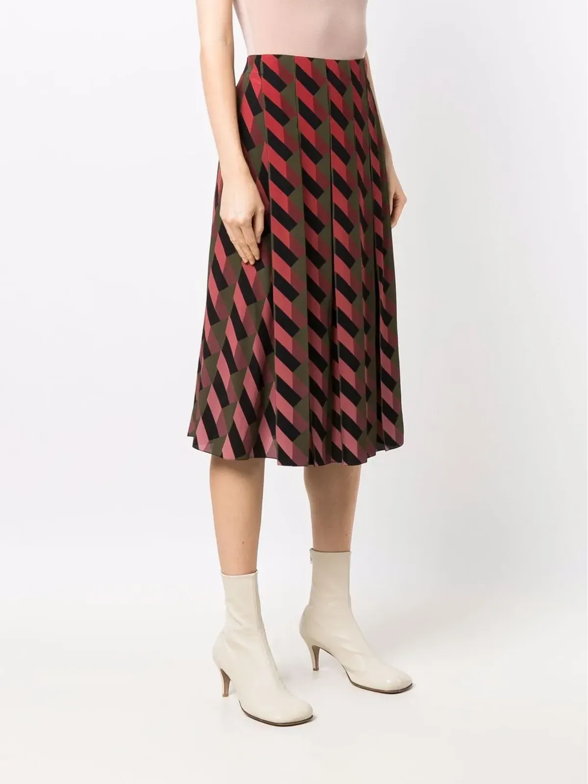 Ferragamo 幾何学柄プリーツスカート - 画像3