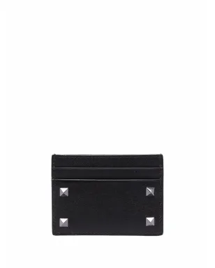 Valentino Garavani Rockstud レザー カードホルダー - ブラック - サムネイル1