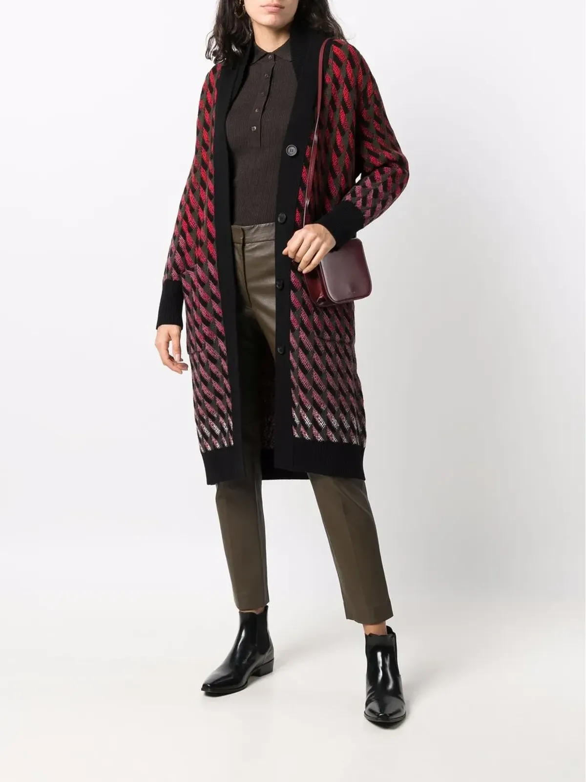Ferragamo インターシャ編みカーデコート - 画像2