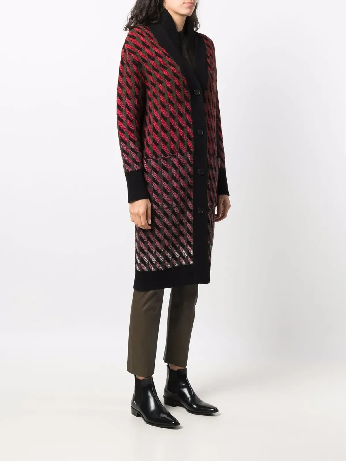 Ferragamo インターシャ編みカーデコート - 画像3