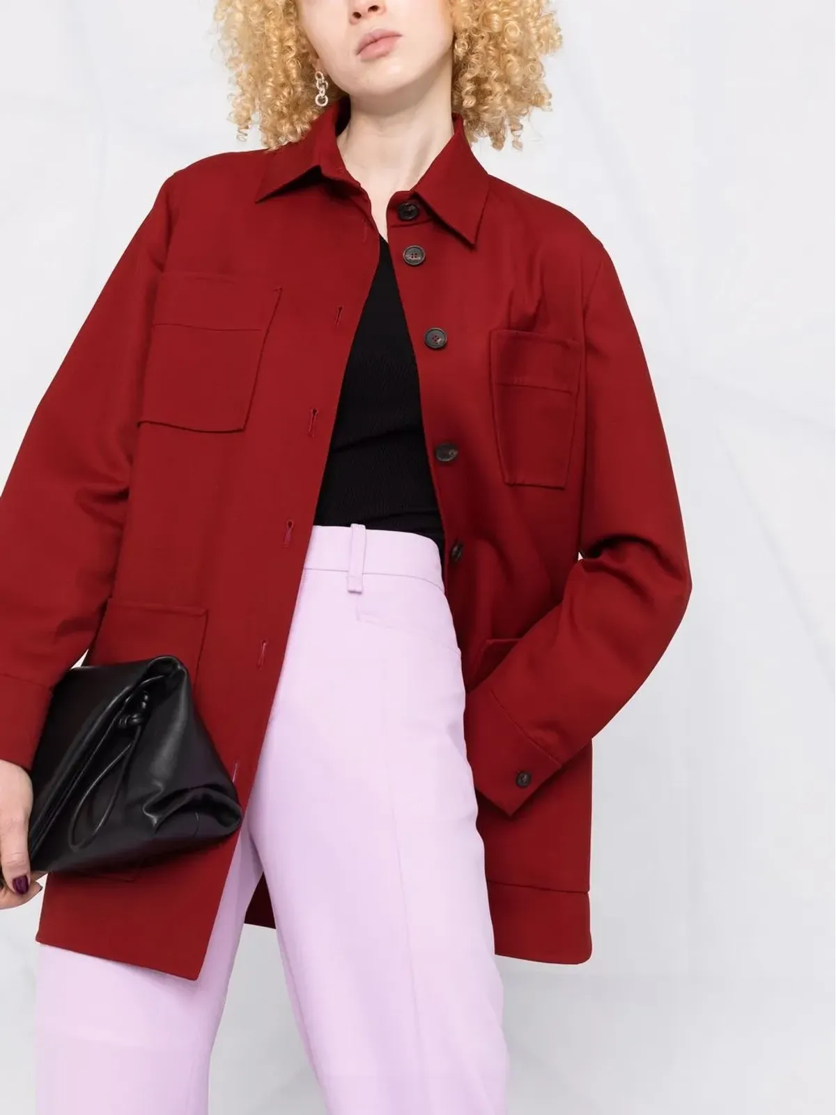 Ferragamo 長袖 ヴァージンウール シャツ - Red - 画像5