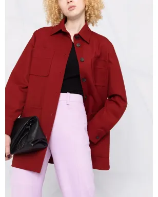 Ferragamo 長袖 ヴァージンウール シャツ - Red - サムネイル5