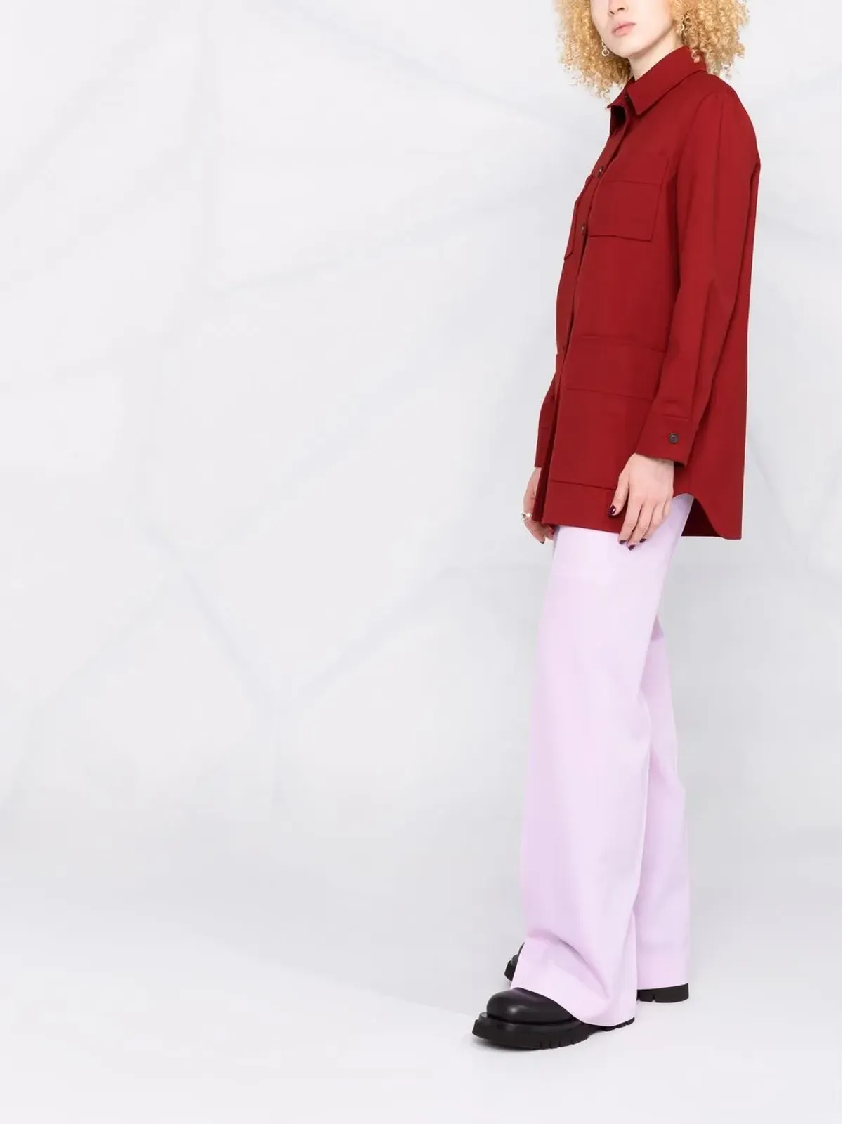 Ferragamo 長袖 ヴァージンウール シャツ - Red - 画像4