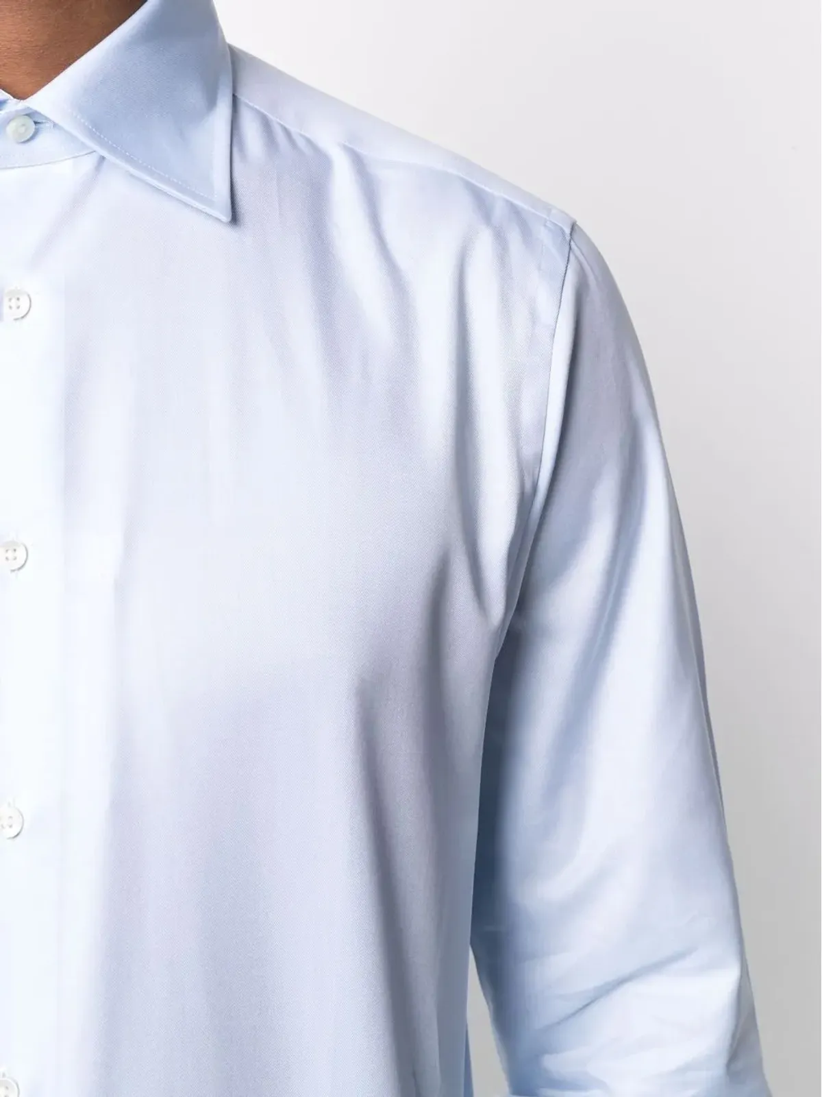 Canali ボタンアップ コットン シャツ - Blue - 画像5