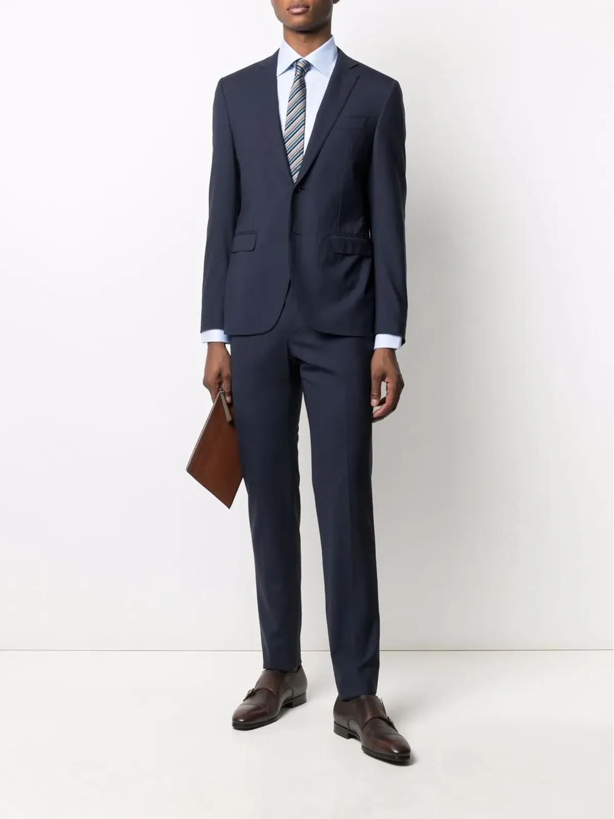 Canali ボタンアップ コットン シャツ - Blue - 画像2