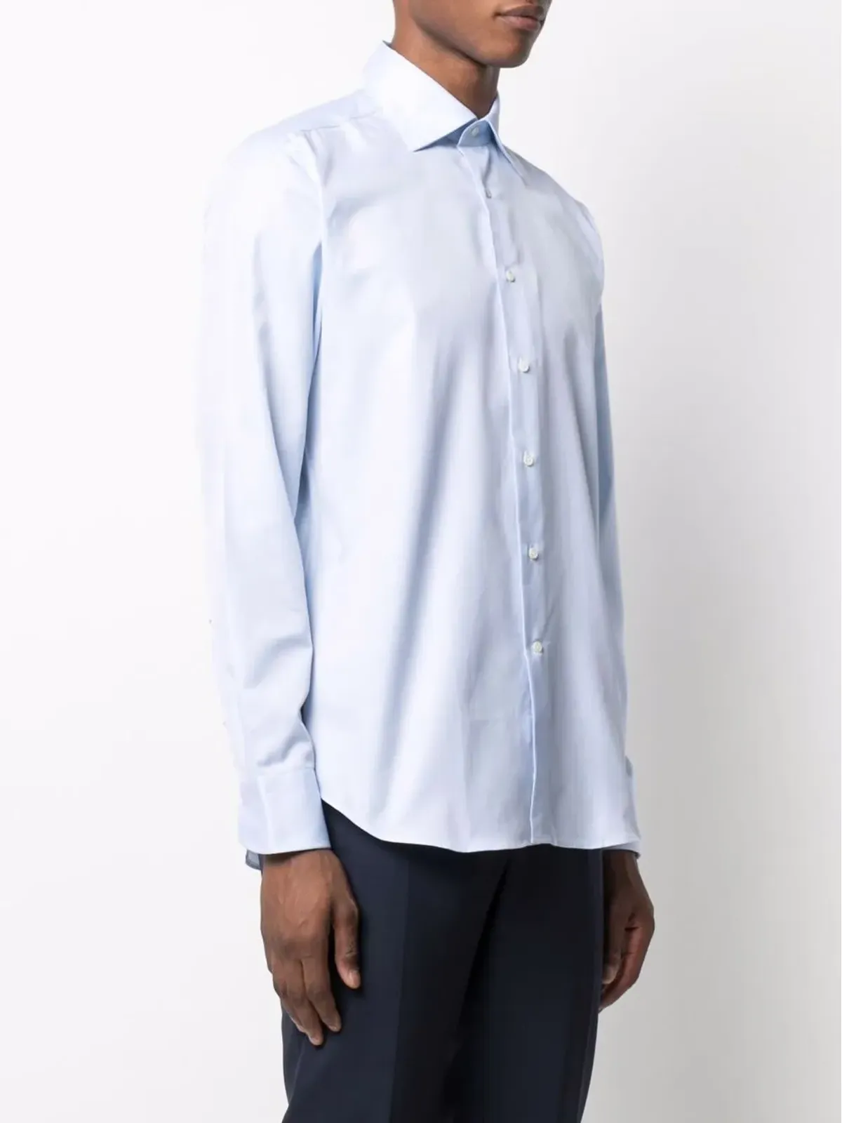Canali ボタンアップ コットン シャツ - Blue - 画像3