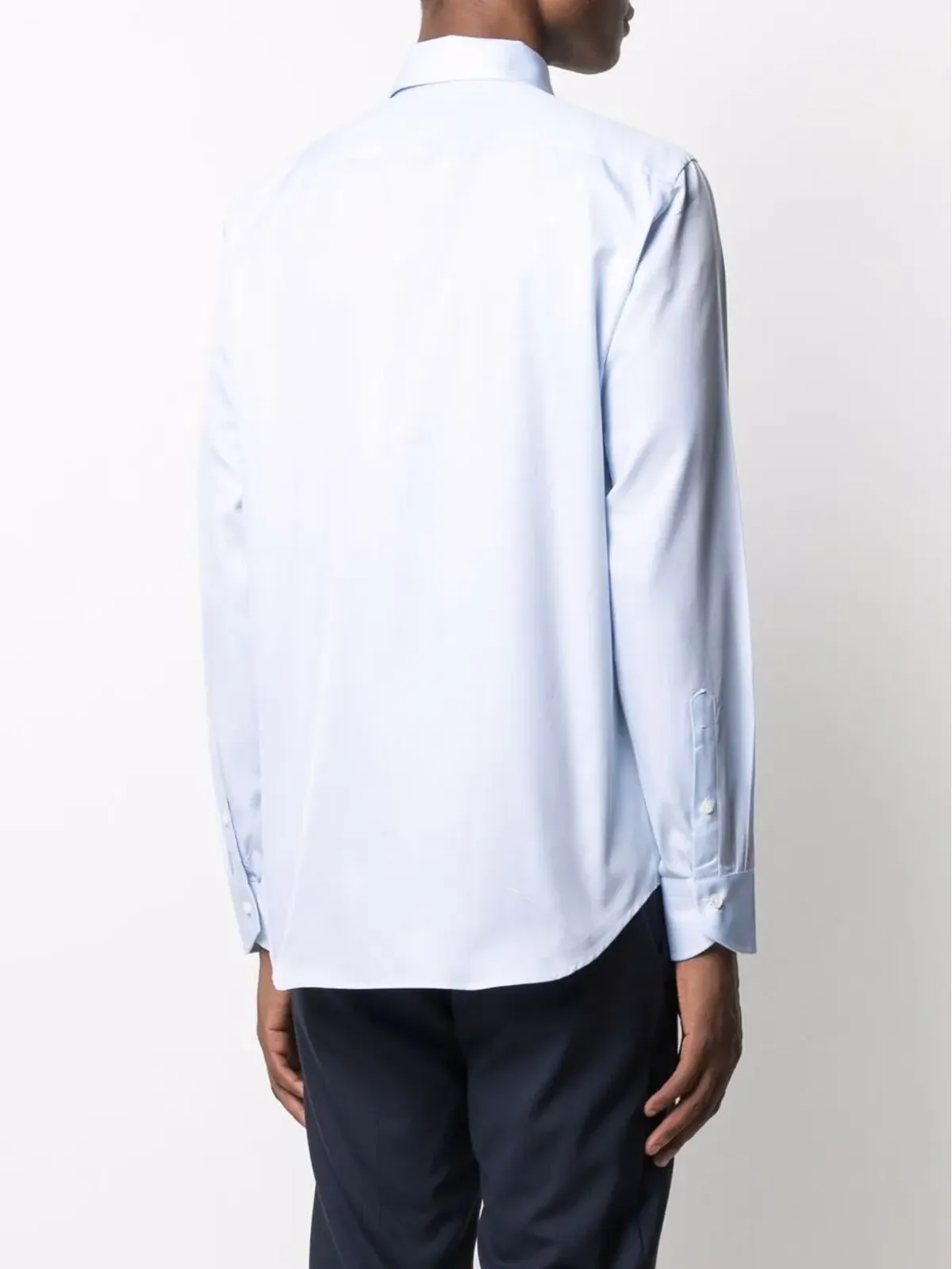 Canali ボタンアップ コットン シャツ - Blue - 画像4