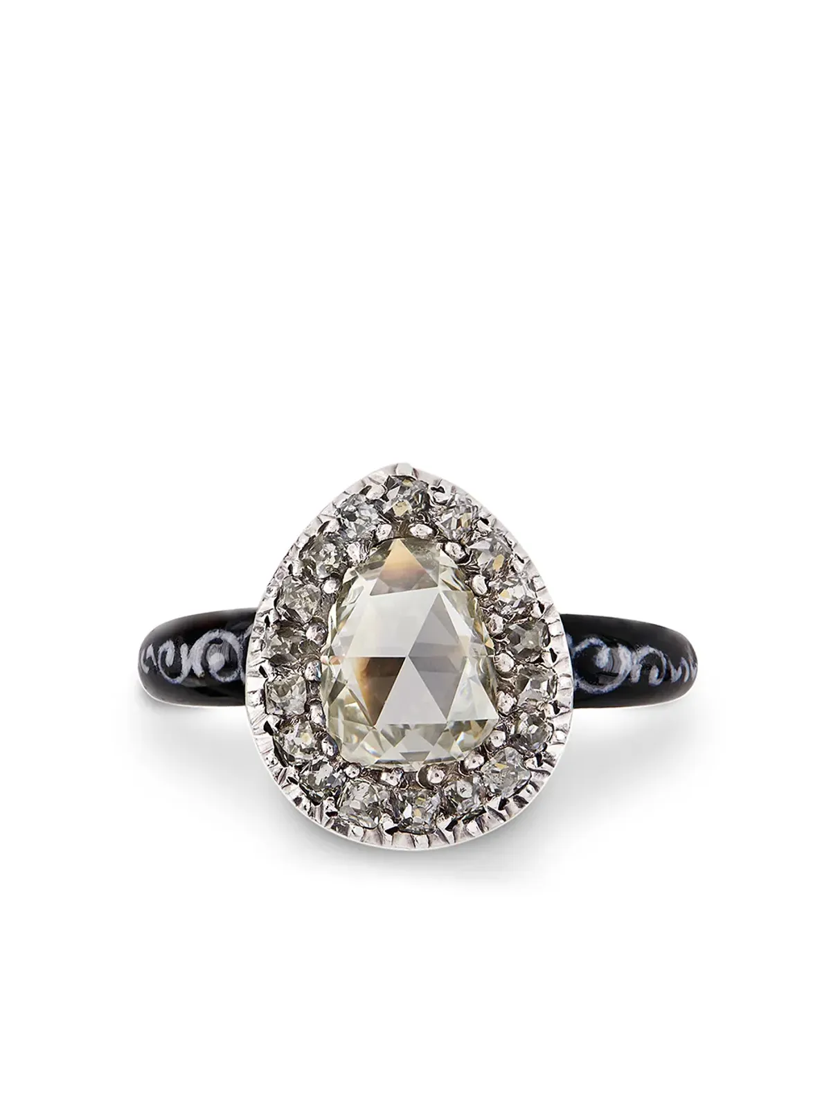 Pragnell Vintage 1714-1830 18kt イエローゴールドとシルバー ジョージアン ダイヤモンドリング - 画像1