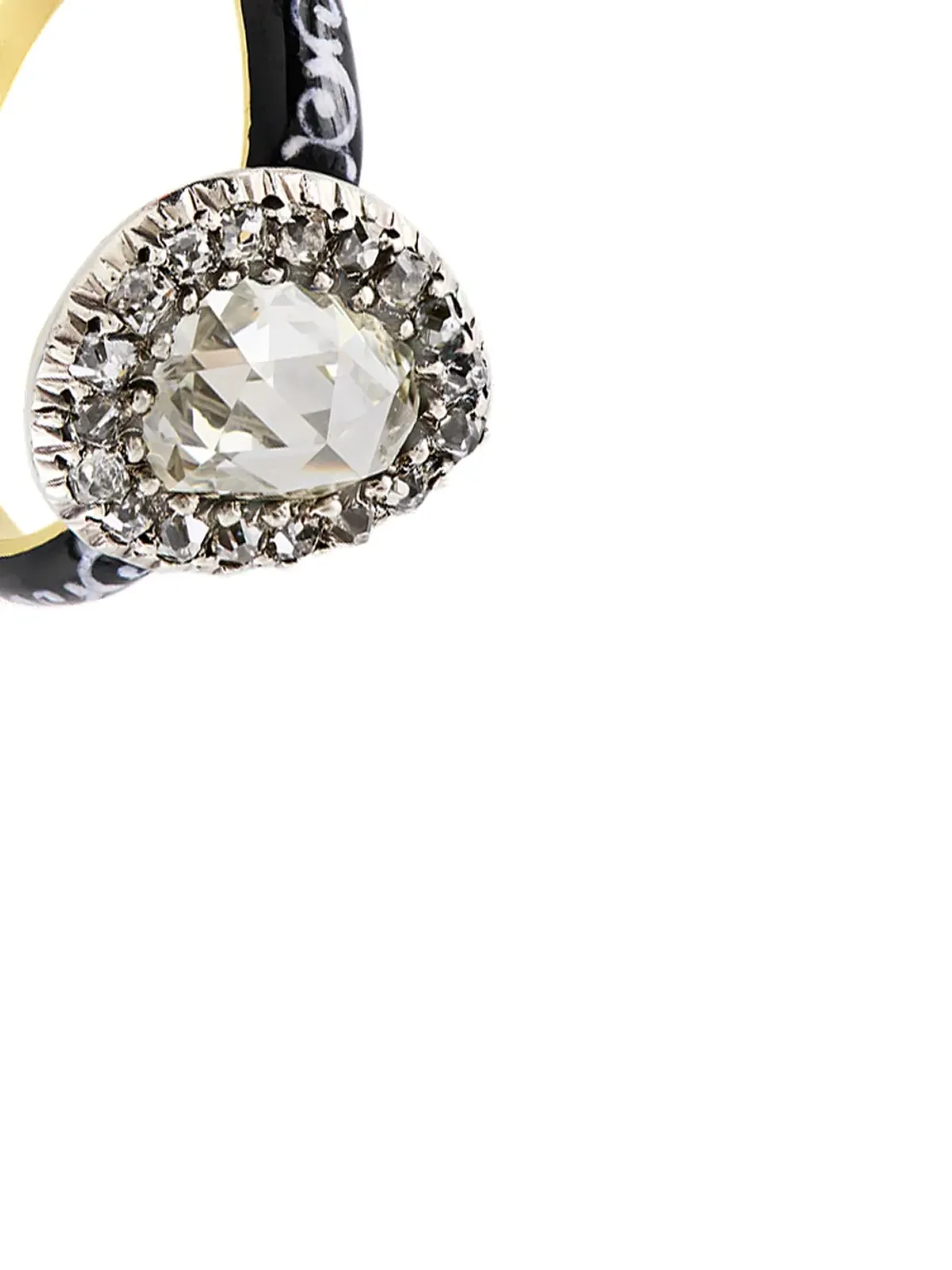 Pragnell Vintage 1714-1830 18kt イエローゴールドとシルバー ジョージアン ダイヤモンドリング - 画像3