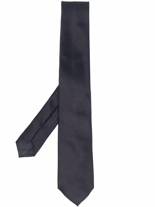 Giorgio Armani Giorgio Armani ブルーの先端が尖ったシルクタイの商品画像