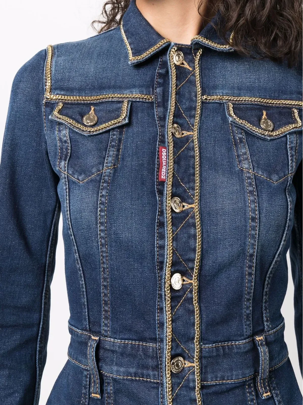 DSQUARED2 フィットデニムシャツドレス - 画像5