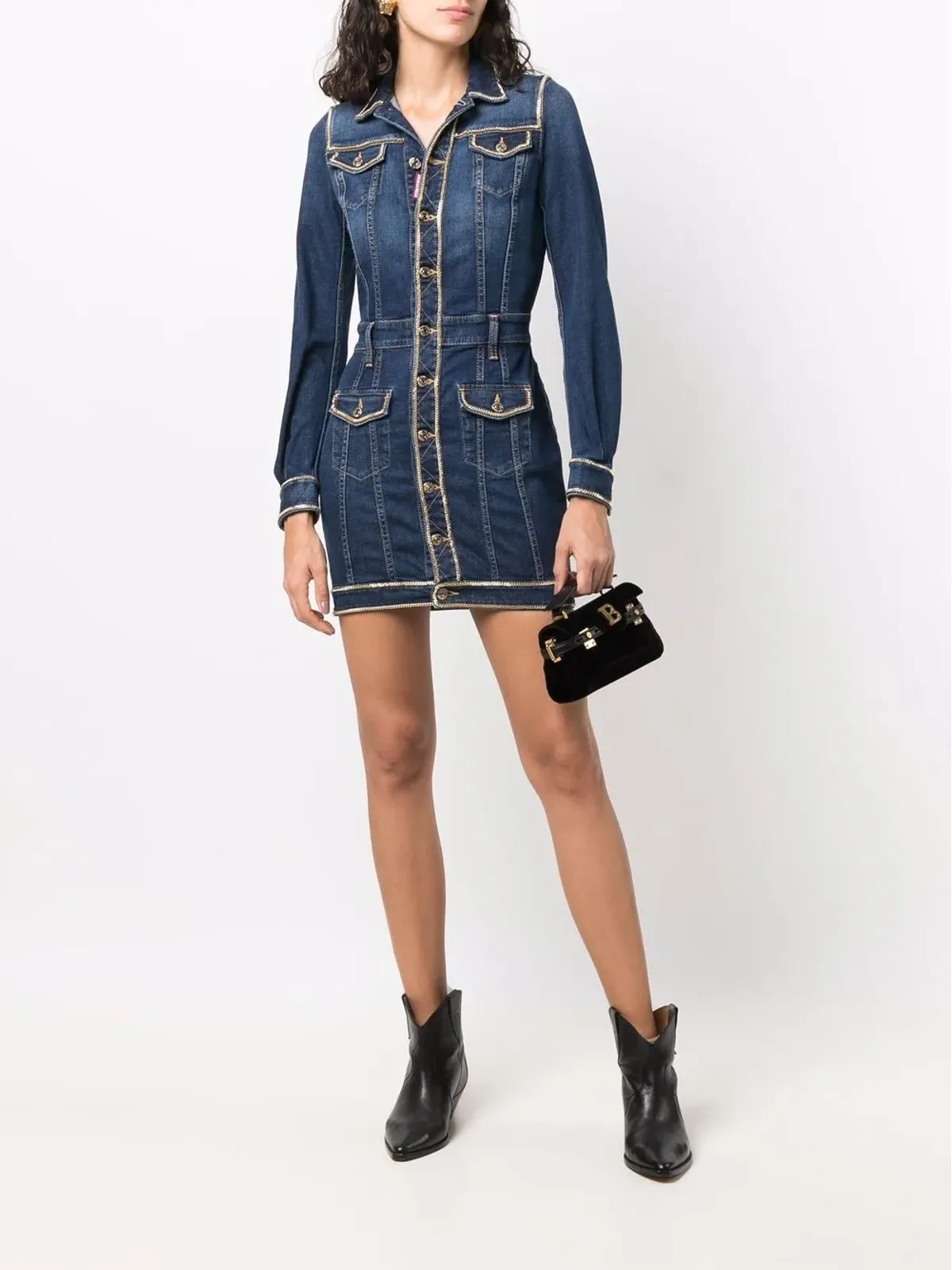 DSQUARED2 フィットデニムシャツドレス - 画像2