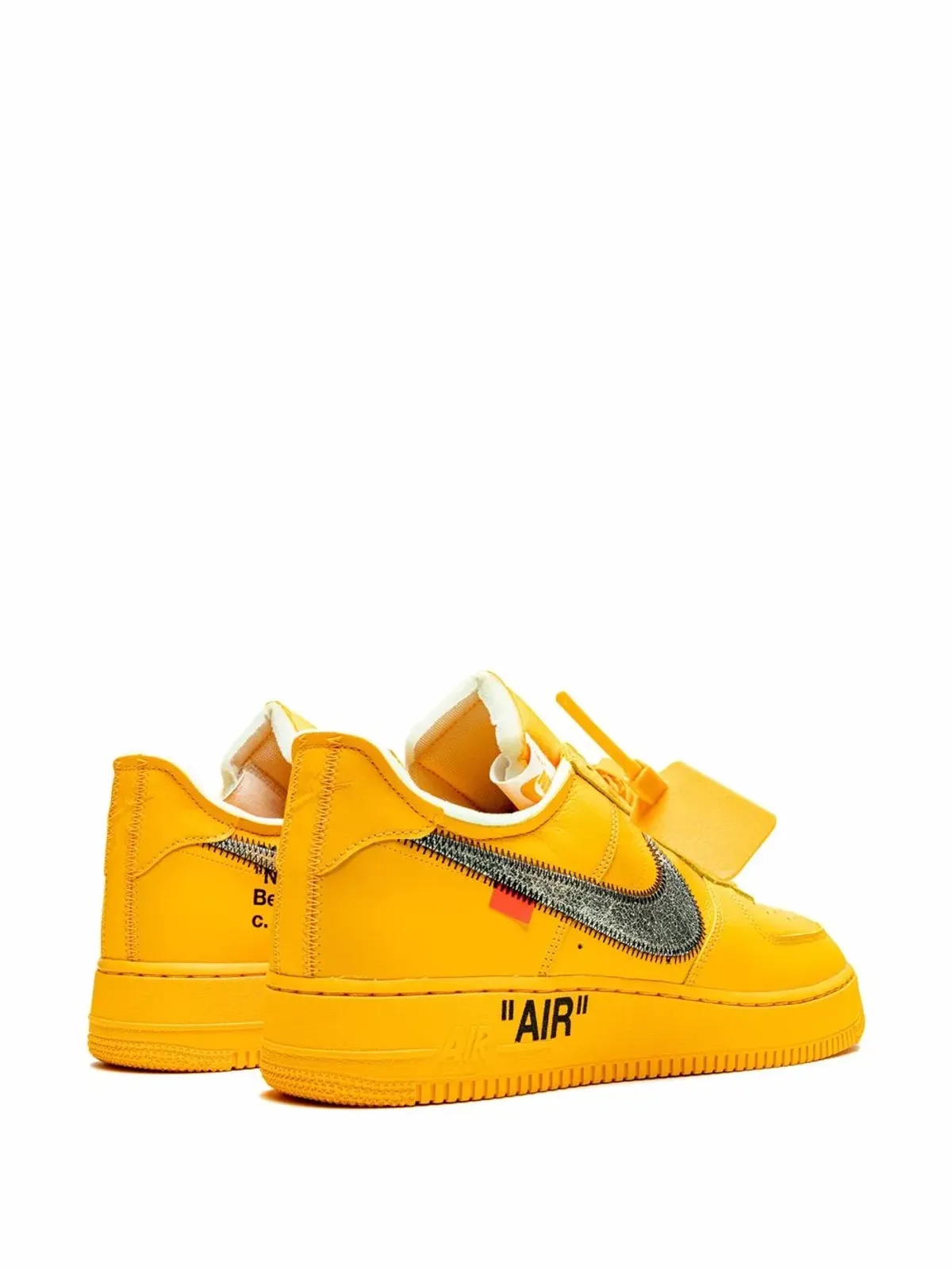 Nike X Off-White エアフォース1 ロー ユニバーシティゴールド スニーカー - 画像3