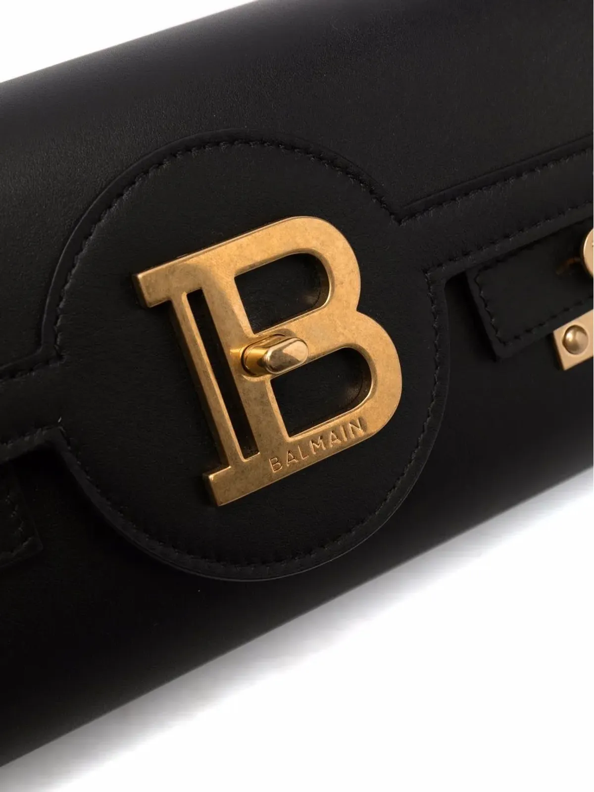 Balmain ロゴ付きレザー クラッチ - 画像4