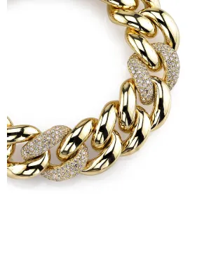 SHAY 18kt yellow gold diamond triple pave jumbo link bracelet - サムネイル2