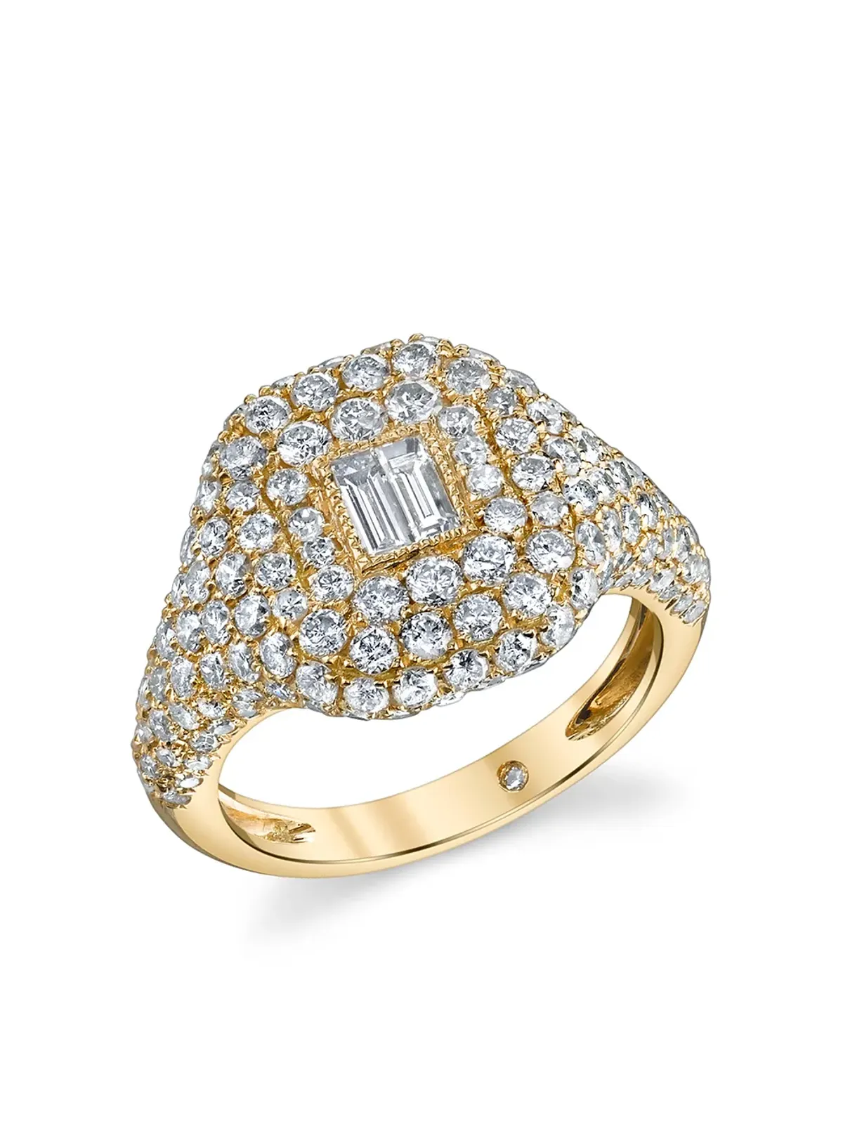 SHAY 18K イエローゴールド ダイヤモンド バゲット・パヴェ リング - 画像2