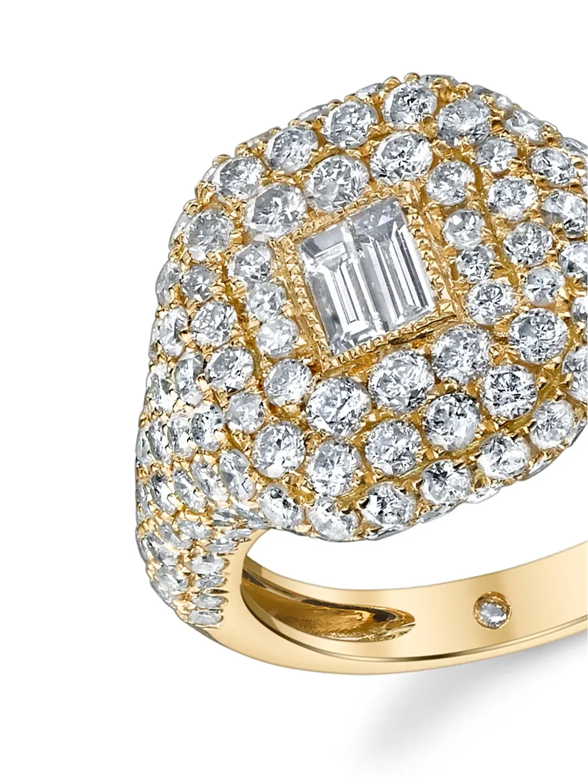 SHAY 18K イエローゴールド ダイヤモンド バゲット・パヴェ リング - 画像3