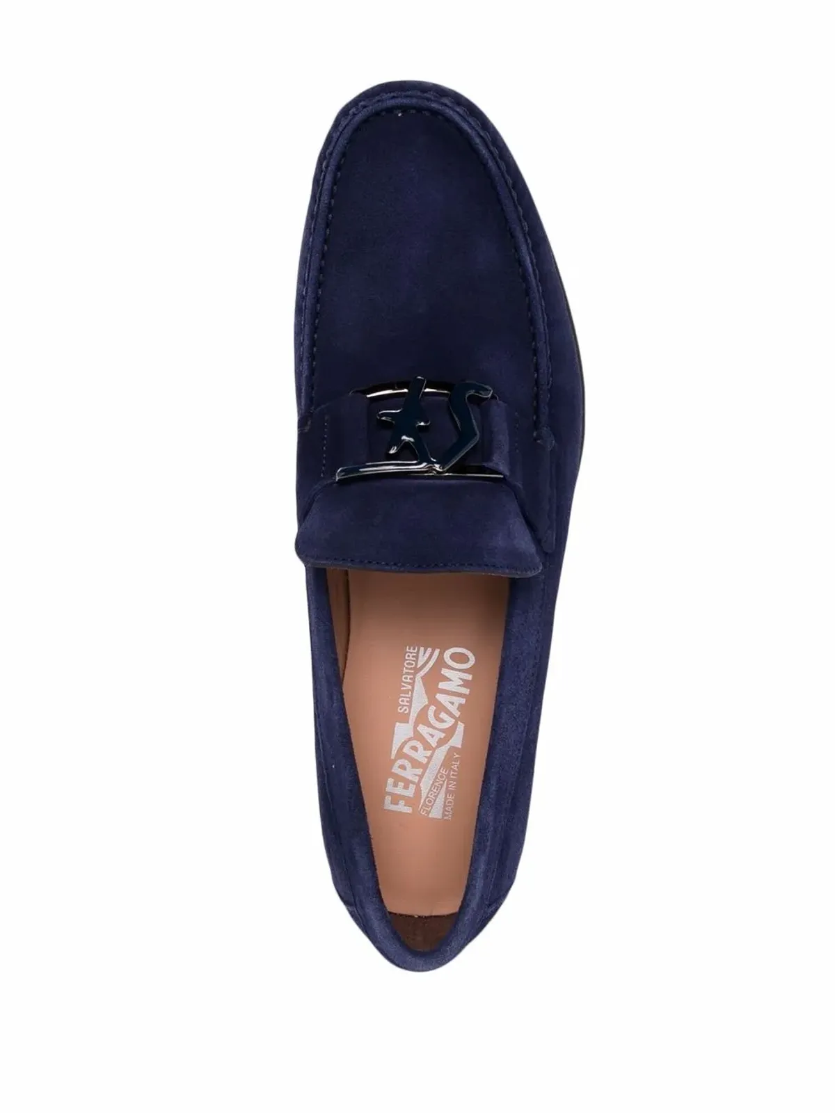 Ferragamo ロゴプレート ローファー ブルー - 画像4