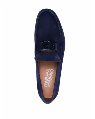 Ferragamo ロゴプレート ローファー ブルー - サムネイル4